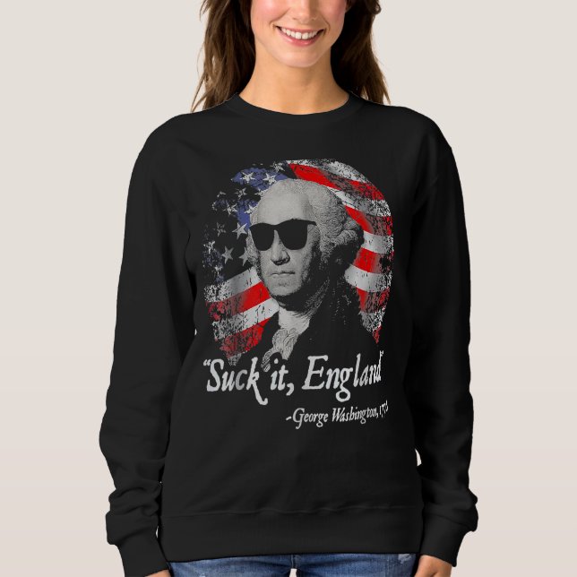 Suck It England 4:e juli George Washington 177 T Shirt (Framsida)