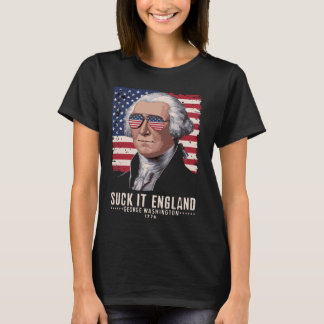 SUCK-IT ENGLAND 4 juli George Washingto T Shirt