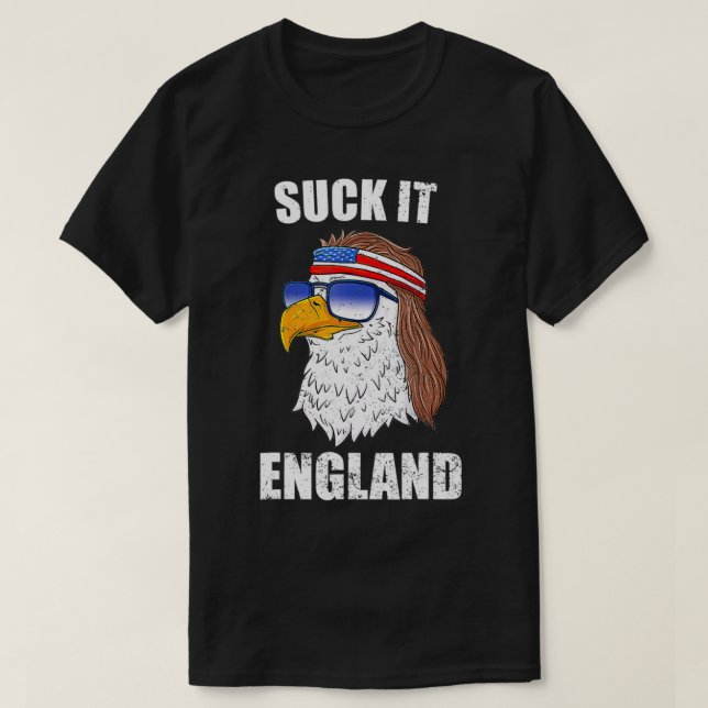 Suck It England Eagle Mullet 4:e juli För manar  T Shirt (Design framsida)