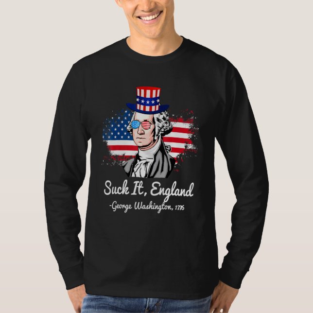 Suck It England - George Washington 1776 T Shirt (Framsida)