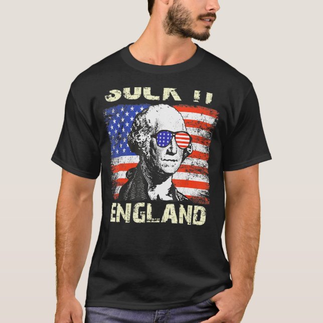 Suck It England George Washington T Shirt (Framsida)