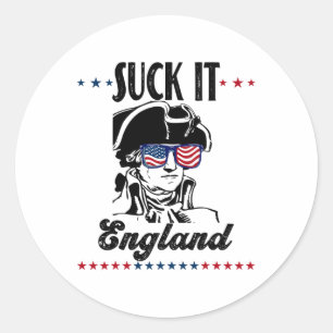 Suck It England Lung 4:e juli - George Tvättar Runt Klistermärke