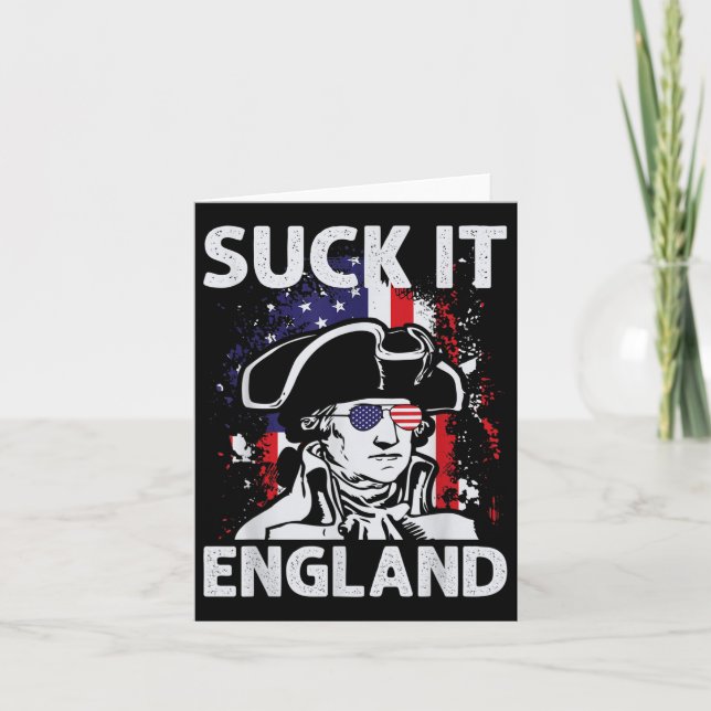 Suck It England Roligt 4:e Juli Minnesdag  Kort (Framsida)
