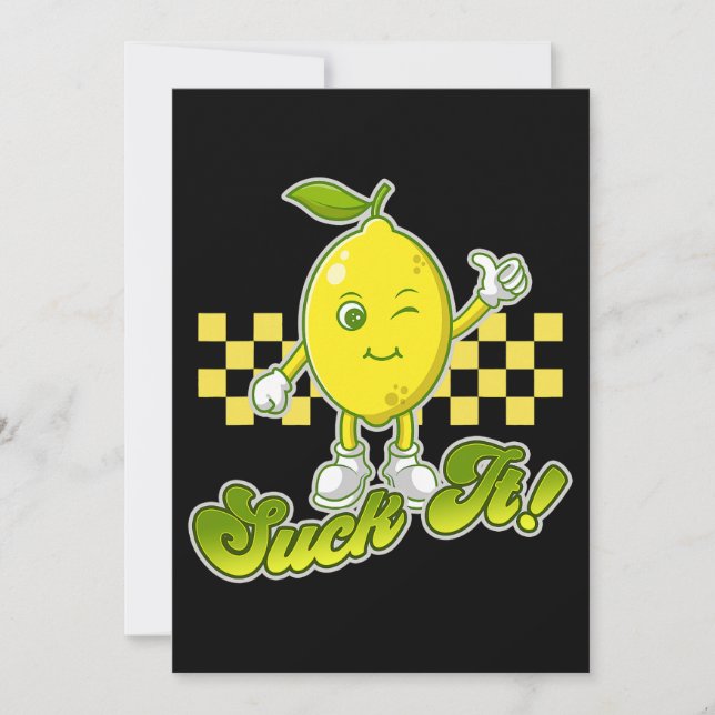 Suck it Grönt Lime Lemon Kärlek Funny Mexikanska P Inbjudningar (Framsida)