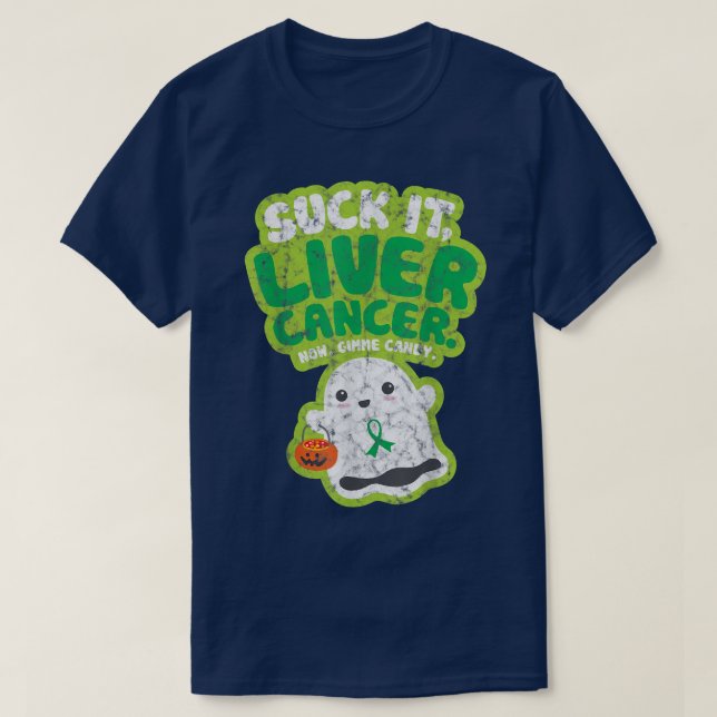 Suck it Liver Cancer Gimme Candy Funny Boo Ghost H T Shirt (Design framsida)