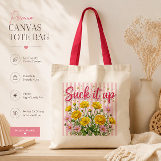 Suck It Up Blommig Söt Rosa Matkasse Tygkasse