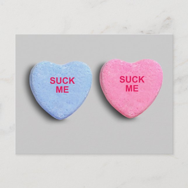SUCK ME CANDY HEART VYKORT (Framsida)