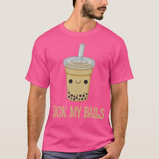 Suck min Bollar. Drick Boba Bubble Tea T Shirt (Framsida)