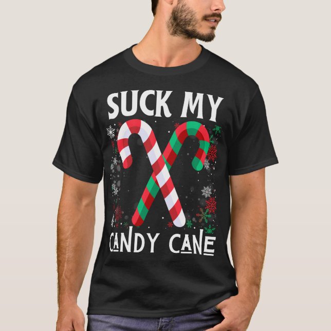 Suck min Candy cane ugga julsötare T Shirt (Framsida)