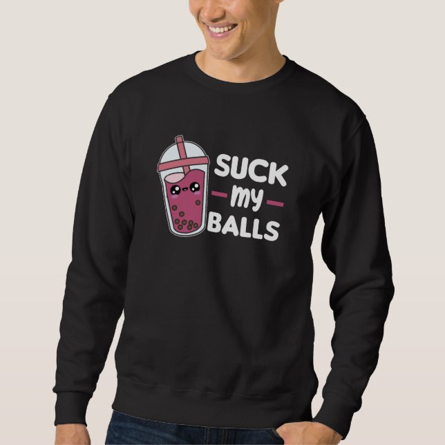 Suck My Bollar - Bubble Tea Kawaii Boba Tea Kärlek Lång Ärmad Tröja (Framsida)
