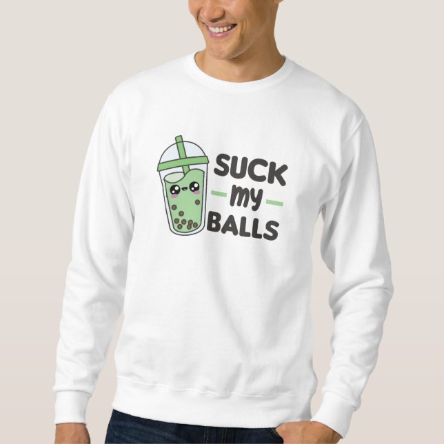 Suck My Bollar - Bubble Tea Kawaii Boba Tea Kärlek Lång Ärmad Tröja (Framsida)