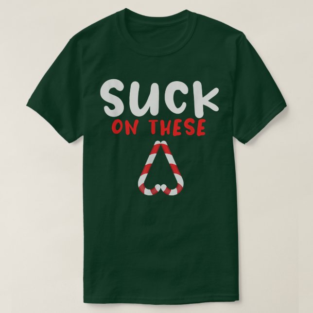 Suck på Candy cane grafik 1604 på dessa Helgdag T Shirt (Design framsida)