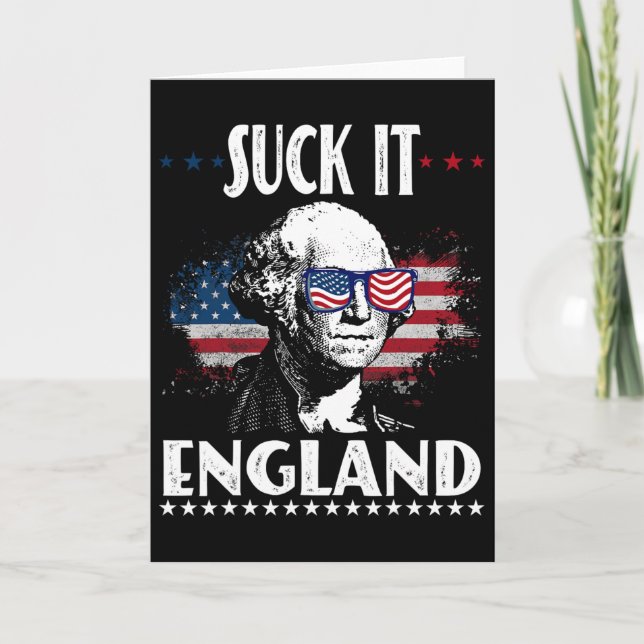 Sucka England Roligt 4:e Juli - George Washing Kort (Framsida)