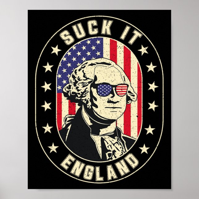 Sucka på England George Washington 1776 Usa Roligt Poster (Framsidan)