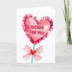 Sucker för Valentines day Watercolor Tack Kort