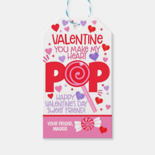 Sucker Valentine Du gör mitt hjärt-POP-favoritmärk Presentetikett