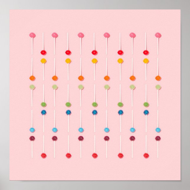 Suckers Lollypop Candy Rainbow Poster (Framsidan)