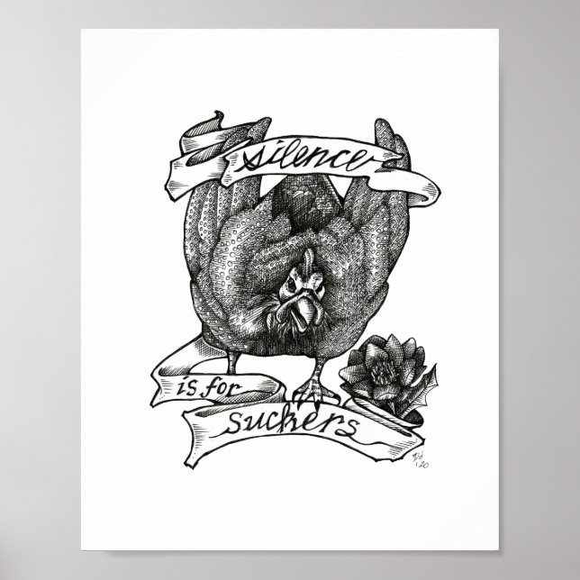 SUCKERS SILENCE: Guinea Tattoo Art Poster (Framsidan)