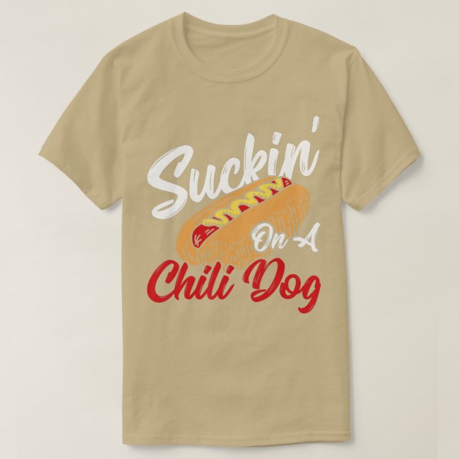 Suckin på Hund Chili Hund Chili Hett T Shirt (Design framsida)