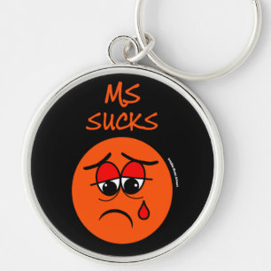 SUCKS...MS RUND SILVERFÄRGAD NYCKELRING
