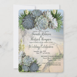 Suckulanta hörn av Blek Blues and Wedding bjudande Inbjudningar