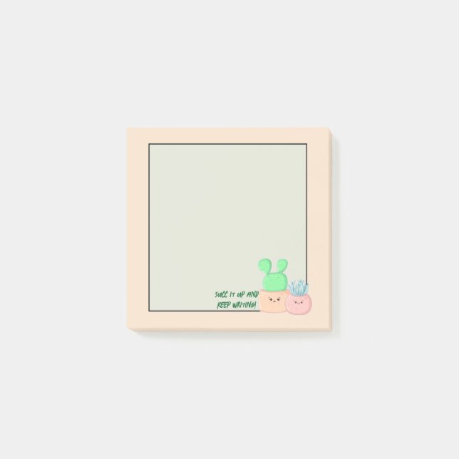 Suckulära skript: Pastel Sticky Notes Post-it Block (Framsida)