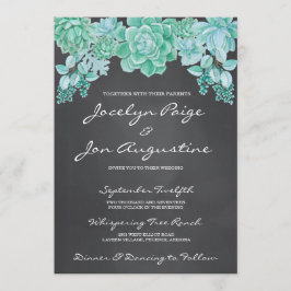 Suckulationer på inbjudan till bröllopsbjudande i 