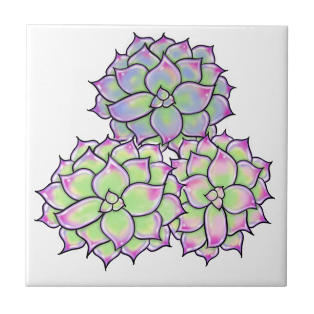 Suckulent Bloom Kakelplatta (Framsidan)