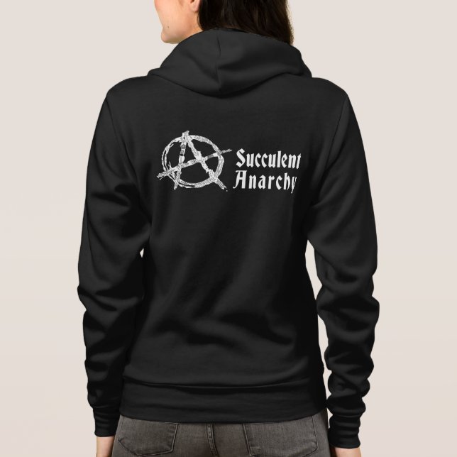 Suckulenta anarkikvinna svart Hoodie Tee Shirt (Baksida)