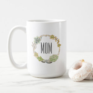 Suckulenter fattar och stenar den mors dag kaffemugg