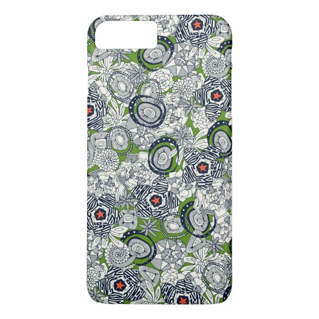suckulenter grön orange stjärna Case-Mate iPhone skal (Baksida)