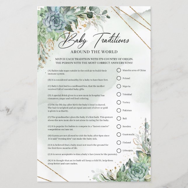 Suckulenter guld Babytraditioner runt hela världen (Framsida)