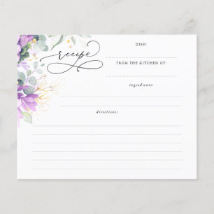 Suckulenter Guld Grönska Bröllopsfest Receptkort