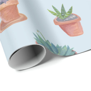 Suckulenter och kaktus på sjalen för presentpapper