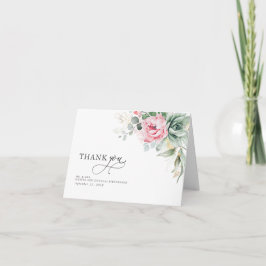 Suckulenter och rosa blommor Elegant tack Kort