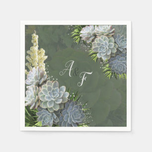 Suckulerade Hues av Blek Blues Napkins Pappersservett