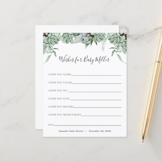 Suckulor och eukalyptus Önskemål för Baby (Fram/Back In Situ)