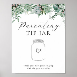 Suckulor och eukalyptus Parating Tip Burk Poster