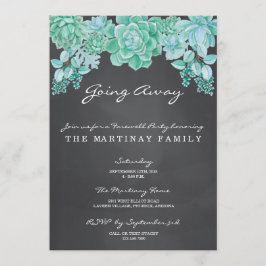 Suckulor på Chalkboard Going Away Party Inbjudningar