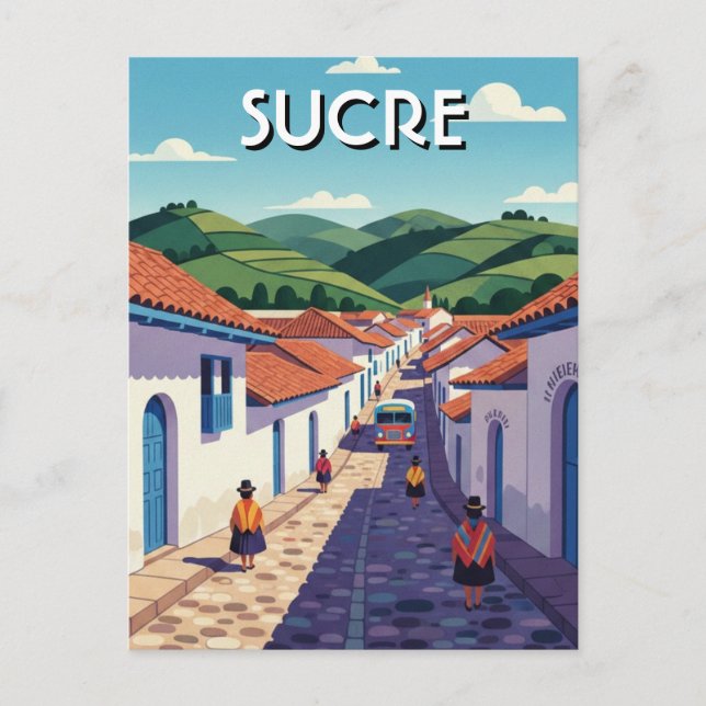 Sucre Bolivia Resa Vykort (Framsida)