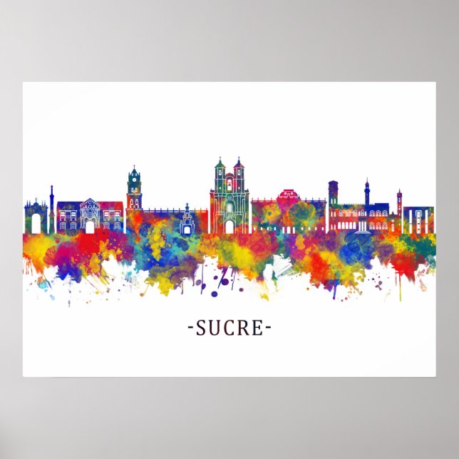 Sucre Bolivia Skyline Poster (Framsidan)