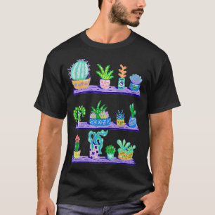Suculens och Grönt aktuarier på hyllan T Shirt