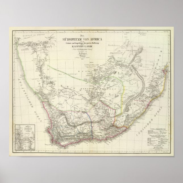 Sud v Afrika - Sydlig Afrika Poster (Framsidan)