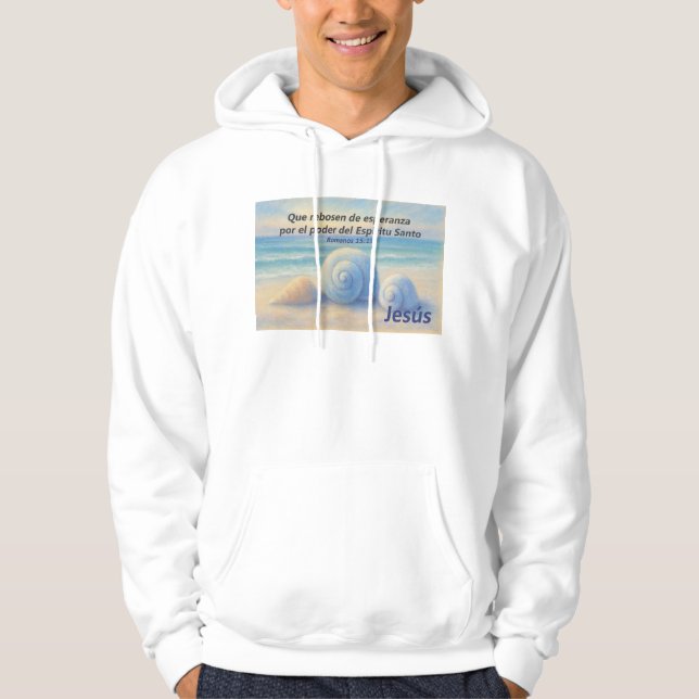 Sudadera caracolas de Mar con Versículo Romanos Hoodie (Framsida)