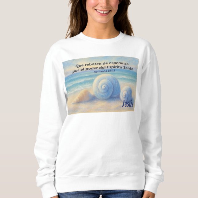 Sudadera caracolas de Mar con Versículo Romanos T Shirt (Framsida)