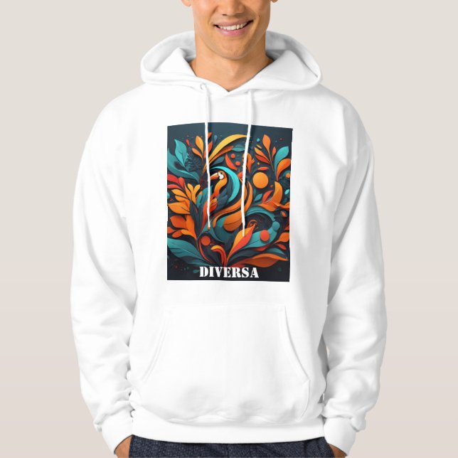 Sudadera con Arte Simbólico de Biodiversidad Hoodie (Framsida)