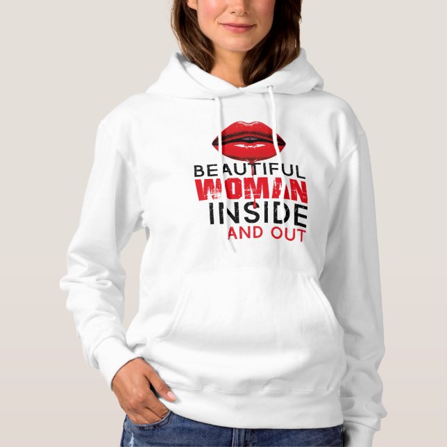Sudadera con capucha Beautiful Woman T Shirt (Framsida)