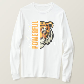 Sudadera con dibujo de Tigre y palabra Powerful T Shirt