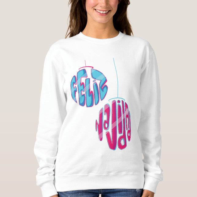 Sudadera con esferas de "Feliz Navidad" T Shirt (Framsida)