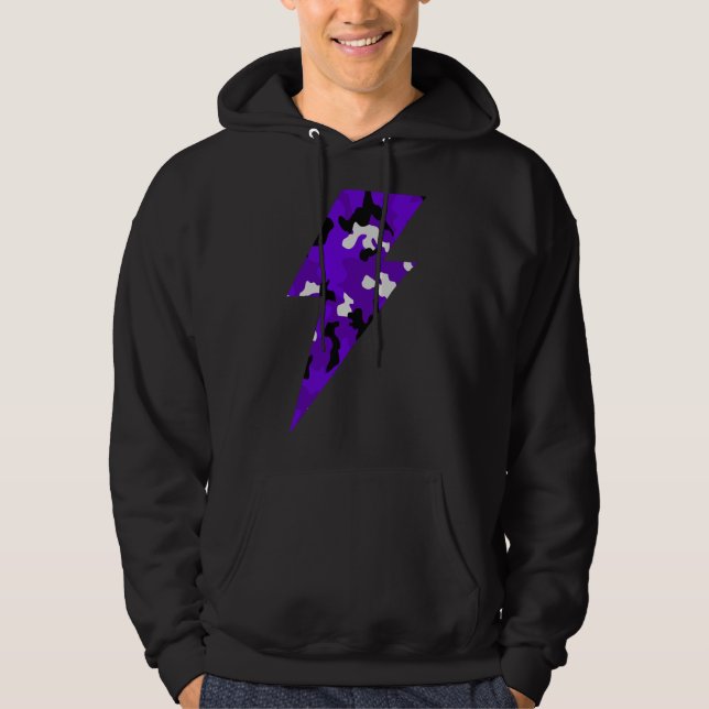 Sudadera cool rayo camuflaje Violeta Hoodie (Framsida)
